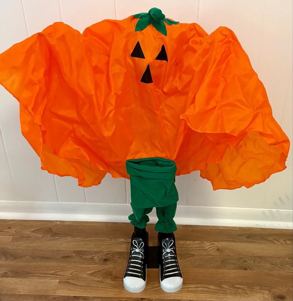 Gemmy Halloween Giggle Buddies Talking Pumpkin Ghost Prop 33" READ